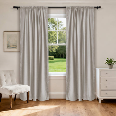 MJ11 Soft Soundproof Luxury Velvet Blackout Drapes Back Tab and Rod Pocket 2 In 1 (1 Panel)