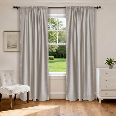 MJ11 Soft Soundproof Luxury Velvet Blackout Drapes Back Tab and Rod Pocket 2 In 1 - Cololeaf -- 107# Moss