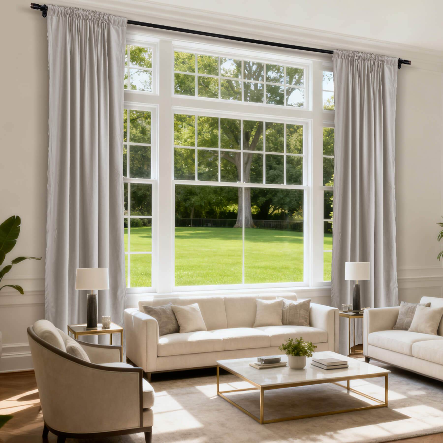 MJ11 Soft Soundproof Luxury Velvet Blackout Drapes Back Tab and Rod Pocket 2 In 1 - Cololeaf -- 107# Moss