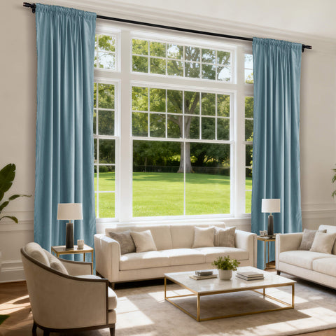MJ11 Soft Soundproof Luxury Velvet Blackout Drapes Back Tab and Rod Pocket 2 In 1 (1 Panel)