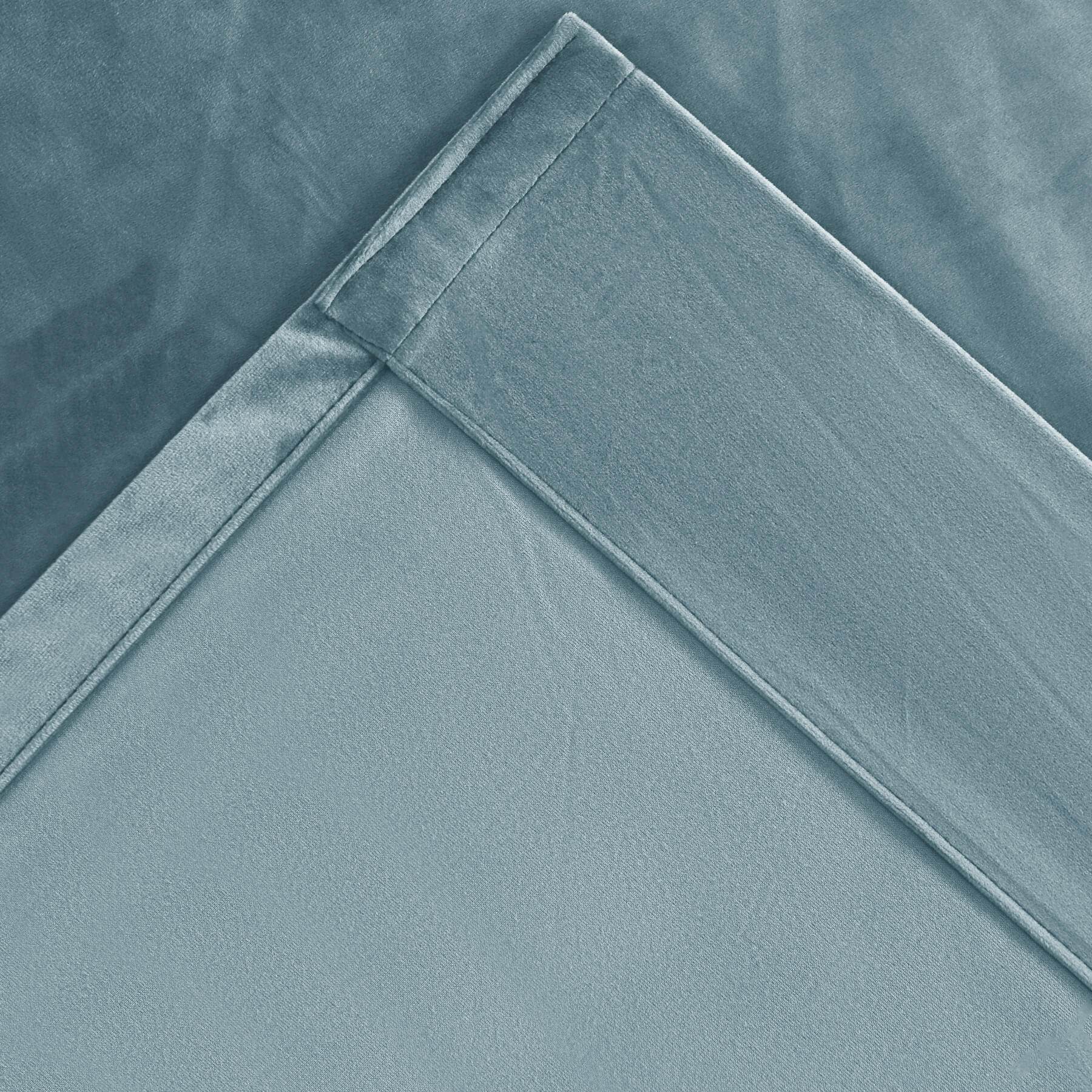 MJ11 Soft Soundproof Luxury Velvet Blackout Drapes Back Tab and Rod Pocket 2 In 1 - Cololeaf -- 107# Moss