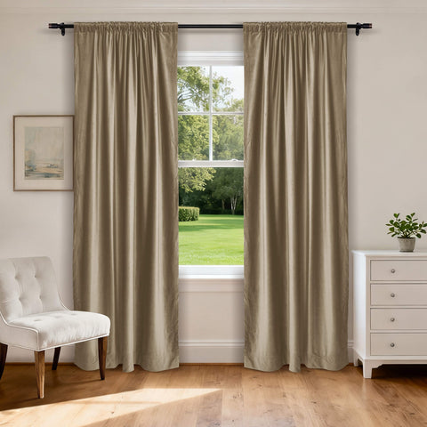 MJ11 Soft Soundproof Luxury Velvet Blackout Drapes Back Tab and Rod Pocket 2 In 1 (1 Panel)