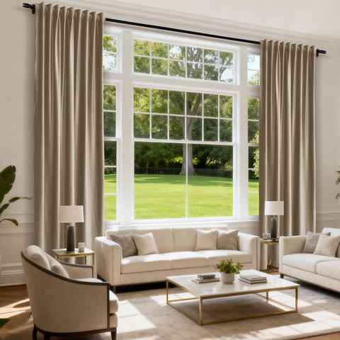 MJ11 Soft Soundproof Luxury Velvet Blackout Drapes Back Tab and Rod Pocket 2 In 1 (1 Panel)