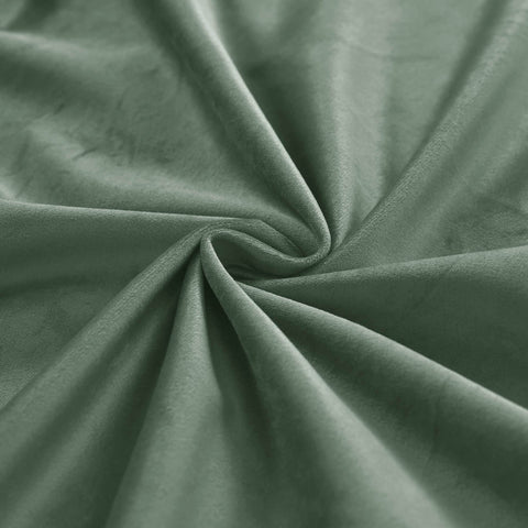 MJ11 Soft Soundproof Luxury Velvet Blackout Drapes Back Tab and Rod Pocket 2 In 1 - Cololeaf -- 107# Moss