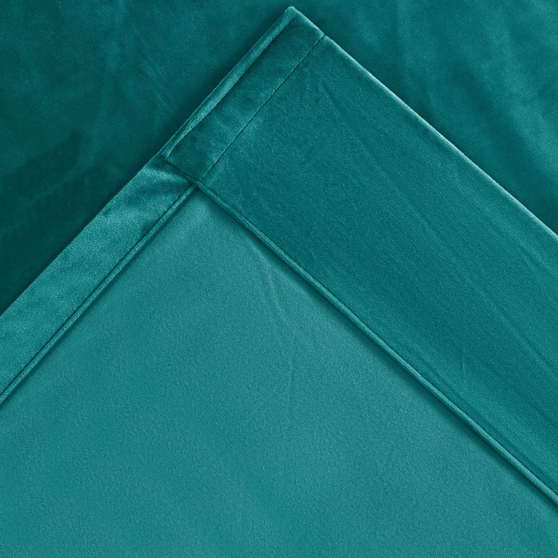 MJ11 Soft Soundproof Luxury Velvet Blackout Drapes Back Tab and Rod Pocket 2 In 1 - Cololeaf -- 107# Moss