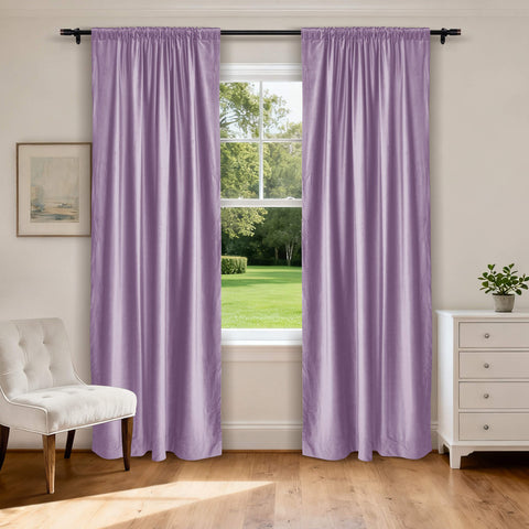 MJ11 Soft Soundproof Luxury Velvet Blackout Drapes Back Tab and Rod Pocket 2 In 1 (1 Panel)