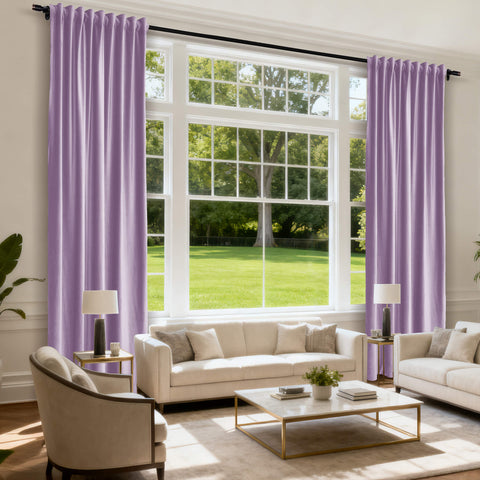 MJ11 Soft Soundproof Luxury Velvet Blackout Drapes Back Tab and Rod Pocket 2 In 1 (1 Panel)