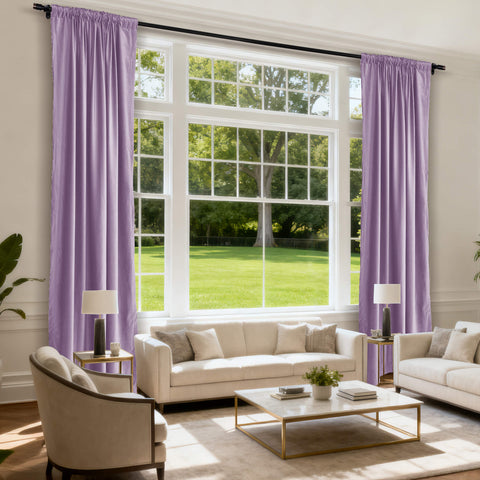 MJ11 Soft Soundproof Luxury Velvet Blackout Drapes Back Tab and Rod Pocket 2 In 1 (1 Panel)