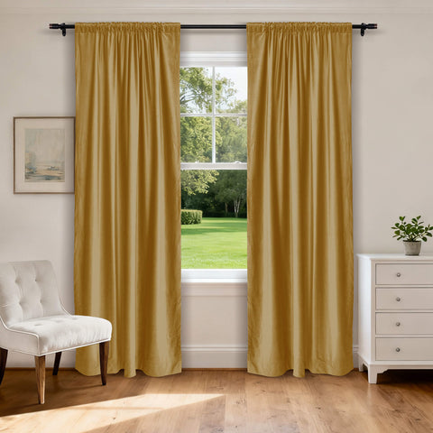MJ11 Soft Soundproof Luxury Velvet Blackout Drapes Back Tab and Rod Pocket 2 In 1 (1 Panel)
