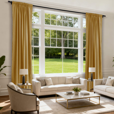 MJ11 Soft Soundproof Luxury Velvet Blackout Drapes Back Tab and Rod Pocket 2 In 1 (1 Panel)