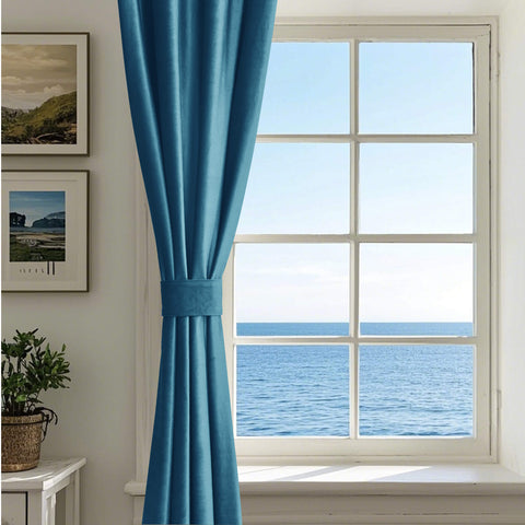 MJ11 Soft Velvet Blackout Drapes For Living Room Bedroom Grommet 1 Panel
