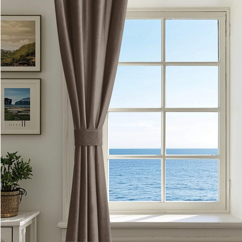 MJ11 Soft Velvet Blackout Drapes For Living Room Bedroom Grommet 1 Panel