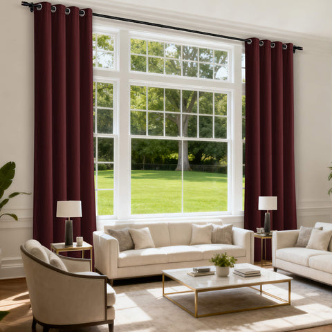 MJ11 Soft Velvet Blackout Drapes For Living Room Bedroom Grommet 1 Panel