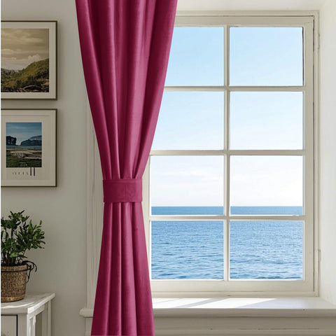 MJ11 Soft Velvet Blackout Drapes For Living Room Bedroom Grommet 1 Panel