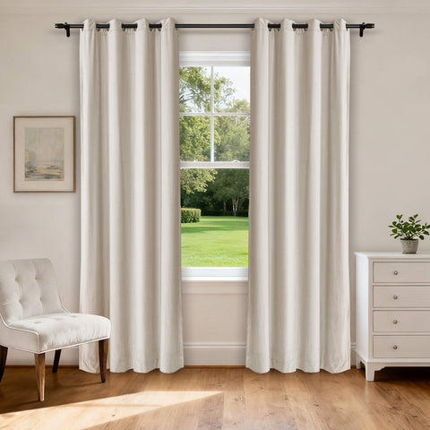 MJ11 Soft Velvet Blackout Drapes For Living Room Bedroom Grommet 1 Panel