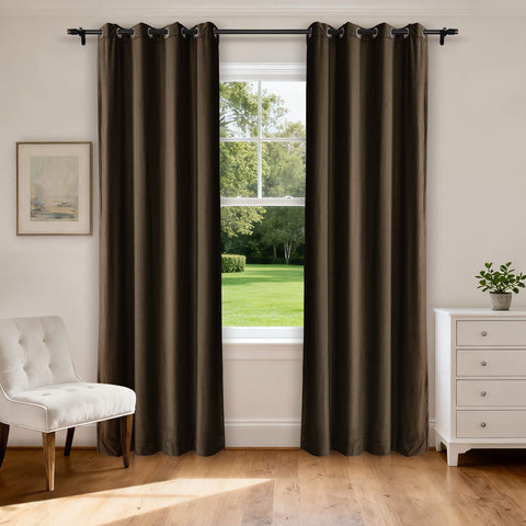MJ11 Soft Velvet Blackout Drapes For Living Room Bedroom Grommet 1 Panel