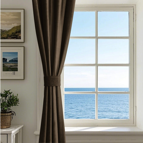MJ11 Soft Velvet Blackout Drapes For Living Room Bedroom Grommet 1 Panel