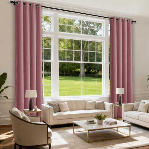 MJ11 Soft Velvet Blackout Drapes For Living Room Bedroom Grommet 1 Panel