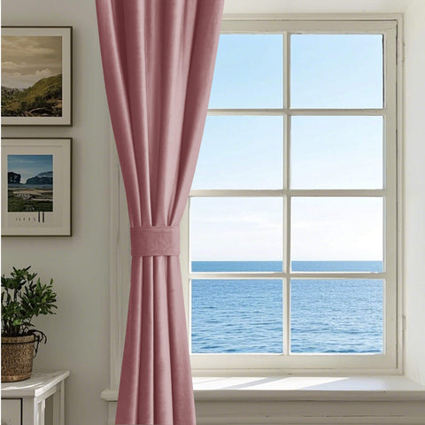 MJ11 Soft Velvet Blackout Drapes For Living Room Bedroom Grommet 1 Panel