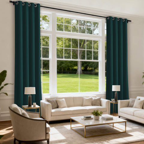 MJ11 Soft Velvet Blackout Drapes For Living Room Bedroom Grommet 1 Panel