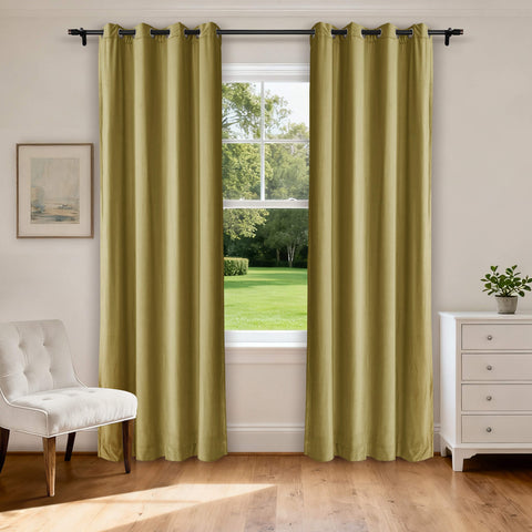 MJ11 Soft Velvet Blackout Drapes For Living Room Bedroom Grommet 1 Panel