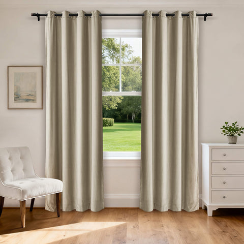 MJ11 Soft Velvet Blackout Drapes For Living Room Bedroom Grommet 1 Panel