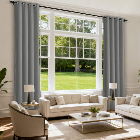 MJ11 Soft Velvet Blackout Drapes For Living Room Bedroom Grommet 1 Panel