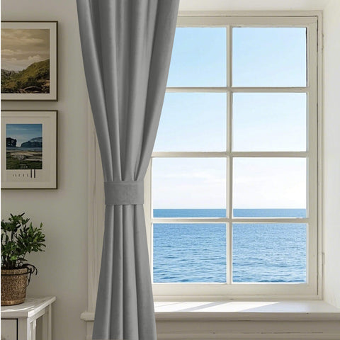 MJ11 Soft Velvet Blackout Drapes For Living Room Bedroom Grommet 1 Panel