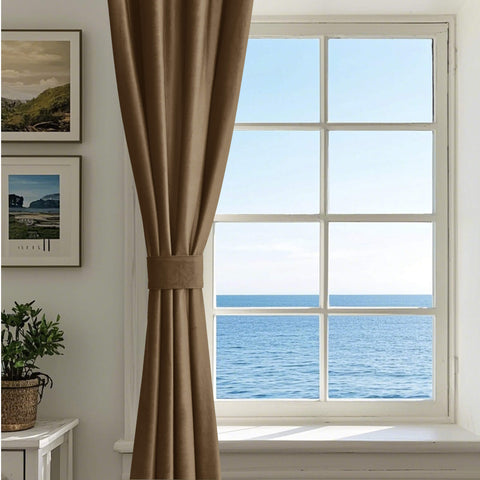MJ11 Soft Velvet Blackout Drapes For Living Room Bedroom Grommet 1 Panel