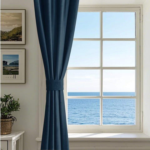 MJ11 Soft Velvet Blackout Drapes For Living Room Bedroom Grommet 1 Panel