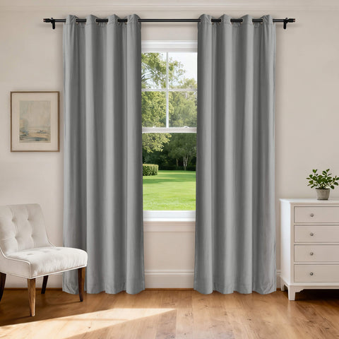 MJ11 Soft Velvet Blackout Drapes For Living Room Bedroom Grommet 1 Panel