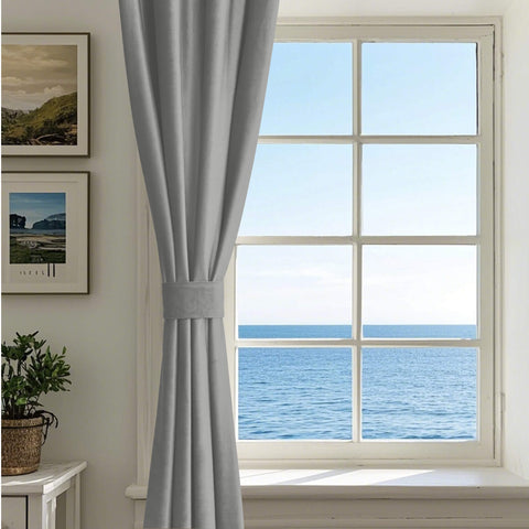 MJ11 Soft Velvet Blackout Drapes For Living Room Bedroom Grommet 1 Panel