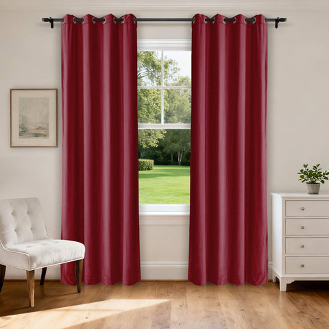 MJ11 Soft Velvet Blackout Drapes For Living Room Bedroom Grommet 1 Panel