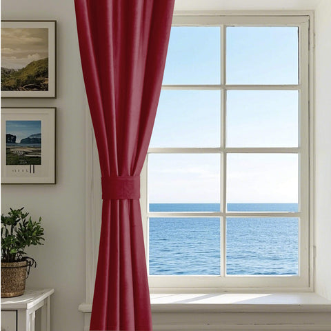 MJ11 Soft Velvet Blackout Drapes For Living Room Bedroom Grommet 1 Panel