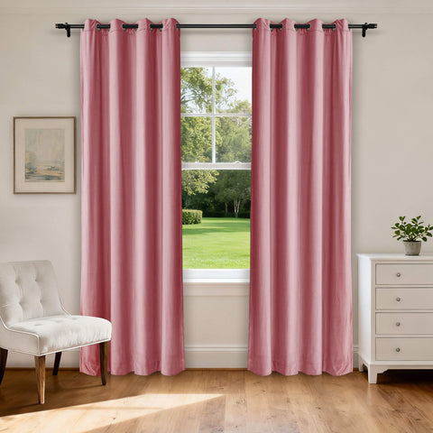 MJ11 Soft Velvet Blackout Drapes For Living Room Bedroom Grommet 1 Panel