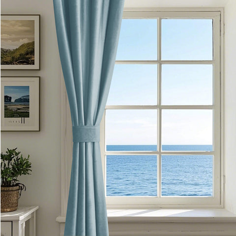 MJ11 Soft Velvet Blackout Drapes For Living Room Bedroom Grommet 1 Panel