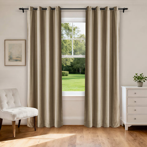 MJ11 Soft Velvet Blackout Drapes For Living Room Bedroom Grommet 1 Panel