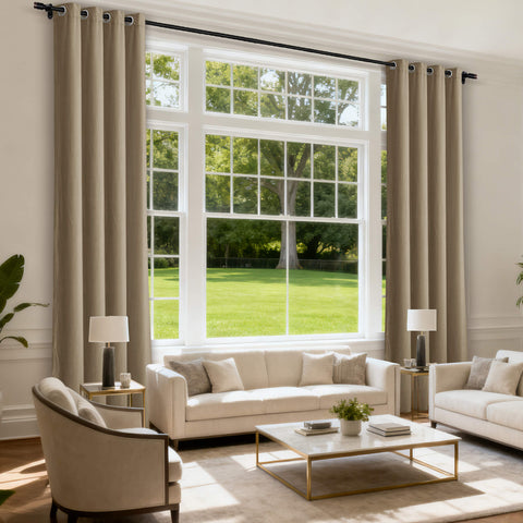 MJ11 Soft Velvet Blackout Drapes For Living Room Bedroom Grommet 1 Panel