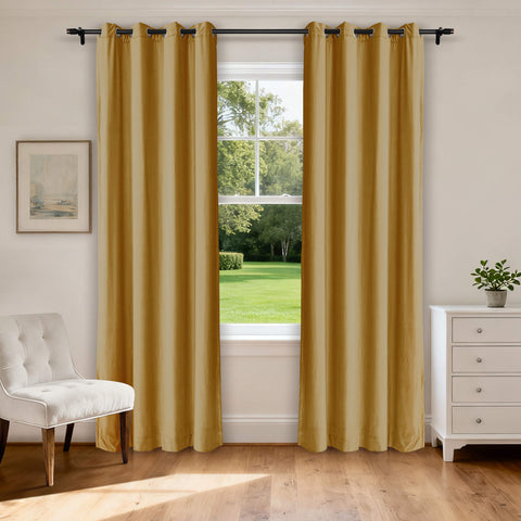 MJ11 Soft Velvet Blackout Drapes For Living Room Bedroom Grommet 1 Panel