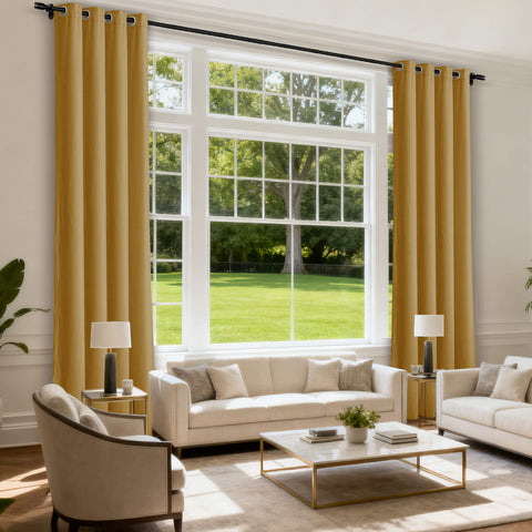 MJ11 Soft Velvet Blackout Drapes For Living Room Bedroom Grommet 1 Panel