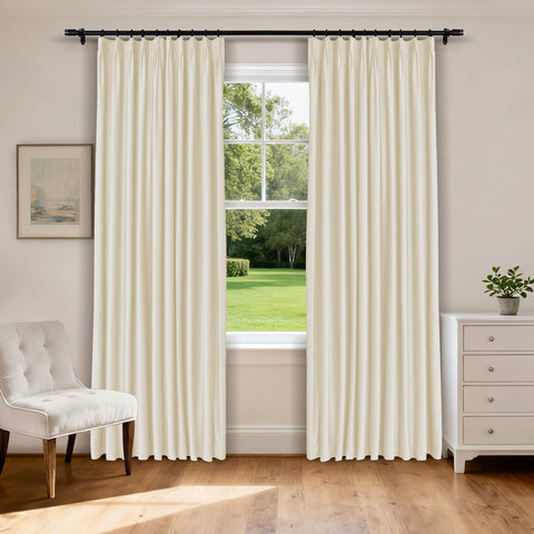 MJ11 Soft Velvet Blackout Drapes For Living Room Bedroom Pinch Pleat 1 Panel