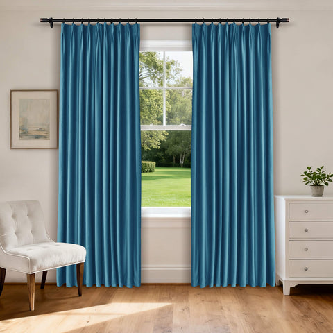 MJ11 Soft Velvet Blackout Drapes For Living Room Bedroom Pinch Pleat 1 Panel