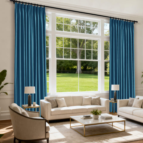 MJ11 Soft Velvet Blackout Drapes For Living Room Bedroom Pinch Pleat 1 Panel