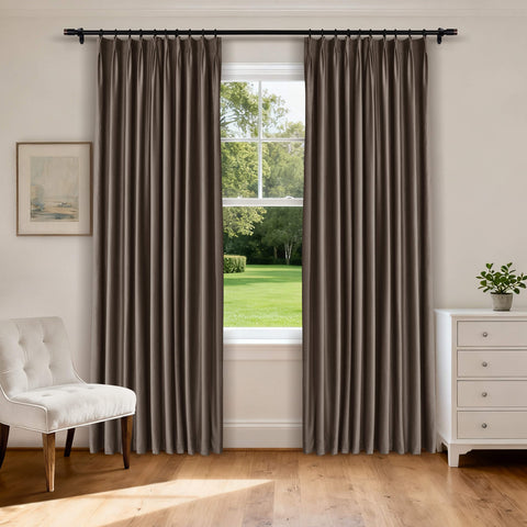 MJ11 Soft Velvet Blackout Drapes For Living Room Bedroom Pinch Pleat 1 Panel