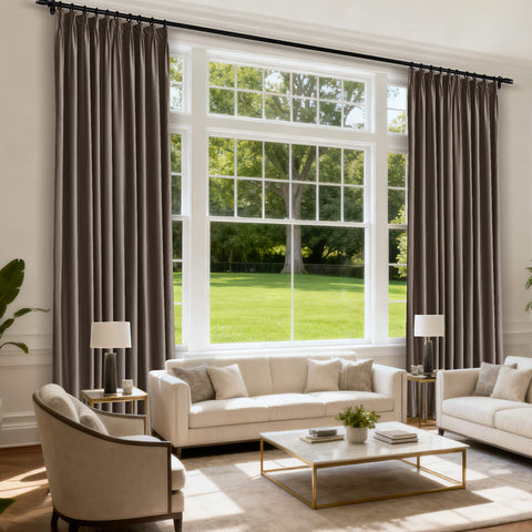 MJ11 Soft Velvet Blackout Drapes For Living Room Bedroom Pinch Pleat 1 Panel