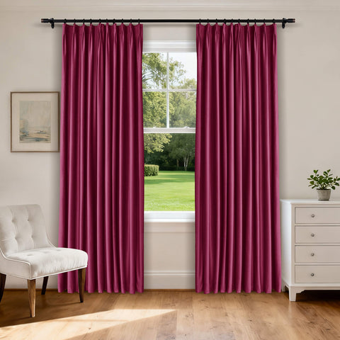 MJ11 Soft Velvet Blackout Drapes For Living Room Bedroom Pinch Pleat 1 Panel