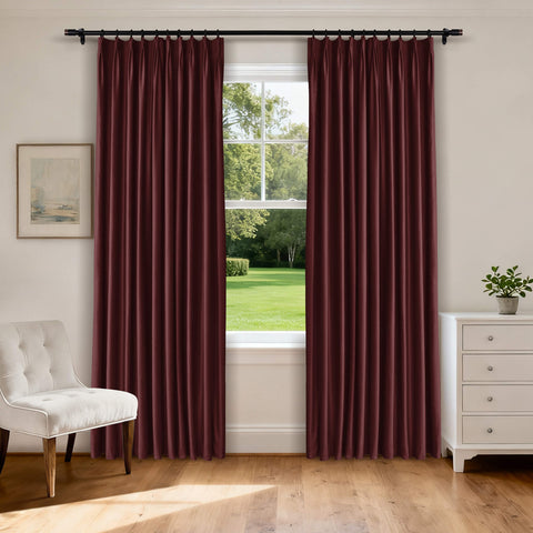MJ11 Soft Velvet Blackout Drapes For Living Room Bedroom Pinch Pleat 1 Panel
