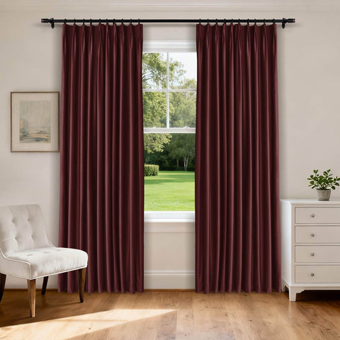 MJ11 Soft Velvet Blackout Drapes For Living Room Bedroom Pinch Pleat - Cololeaf -- 57# Ivory