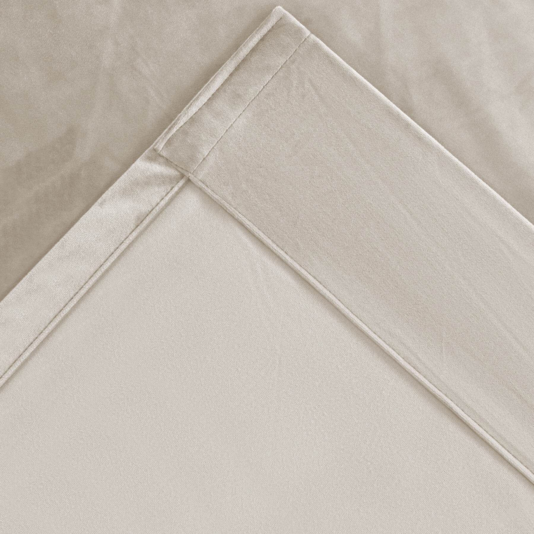 MJ11 Soft Velvet Blackout Drapes For Living Room Bedroom Pinch Pleat - Cololeaf -- 57# Ivory