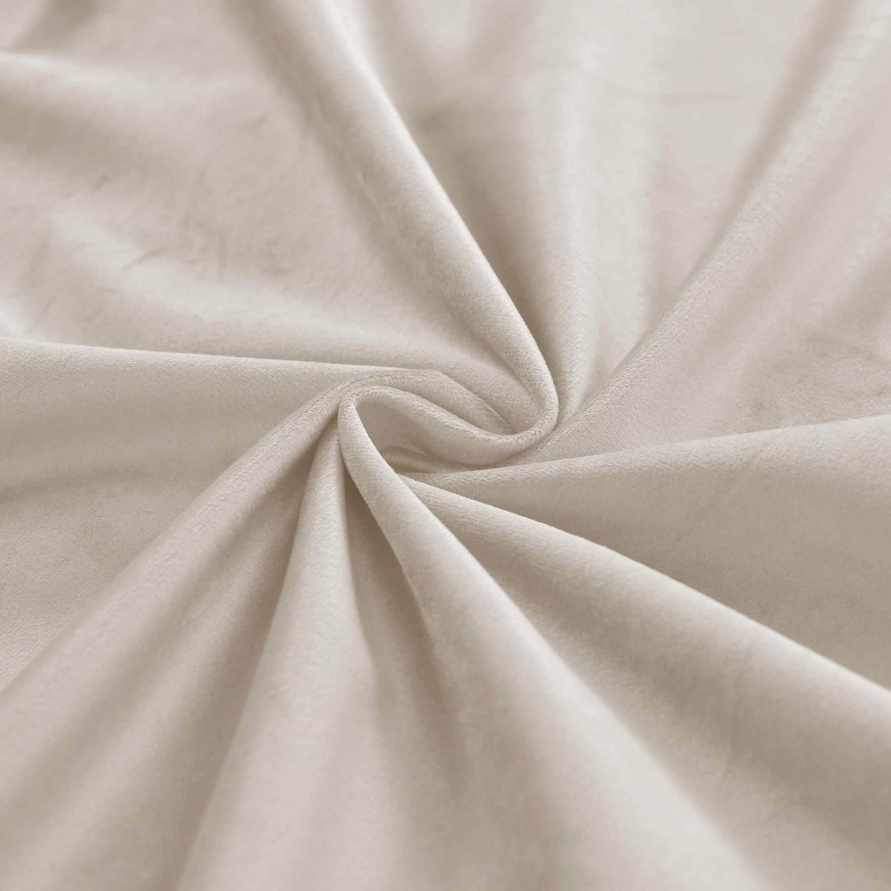 MJ11 Soft Velvet Blackout Drapes For Living Room Bedroom Pinch Pleat - Cololeaf -- 57# Ivory